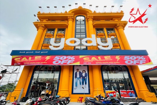 Diện tích cửa hàng Yody Ninh Bình 3 mà Forward thi công hệ thống điện lên đến 4000 m2.